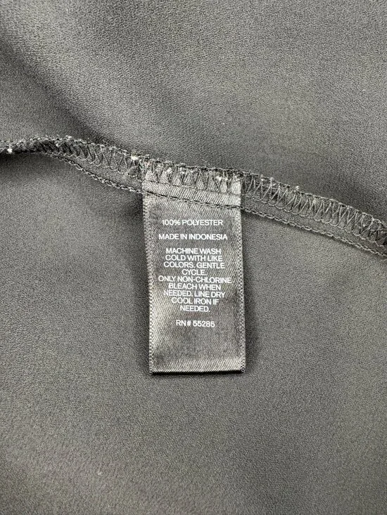 Women's Express 3/4 sleeve Flowy Blouse with Zipper Black size Medium - Picture 6 of 7